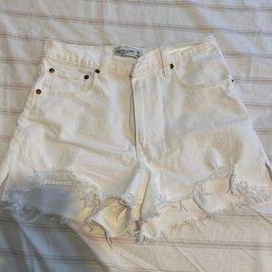Abercrombie white denim shorts
